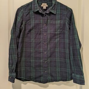 LL Bean Flannel Shirt, XS, Blackwatch Plaid